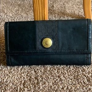 black leather authentic Coach wallet